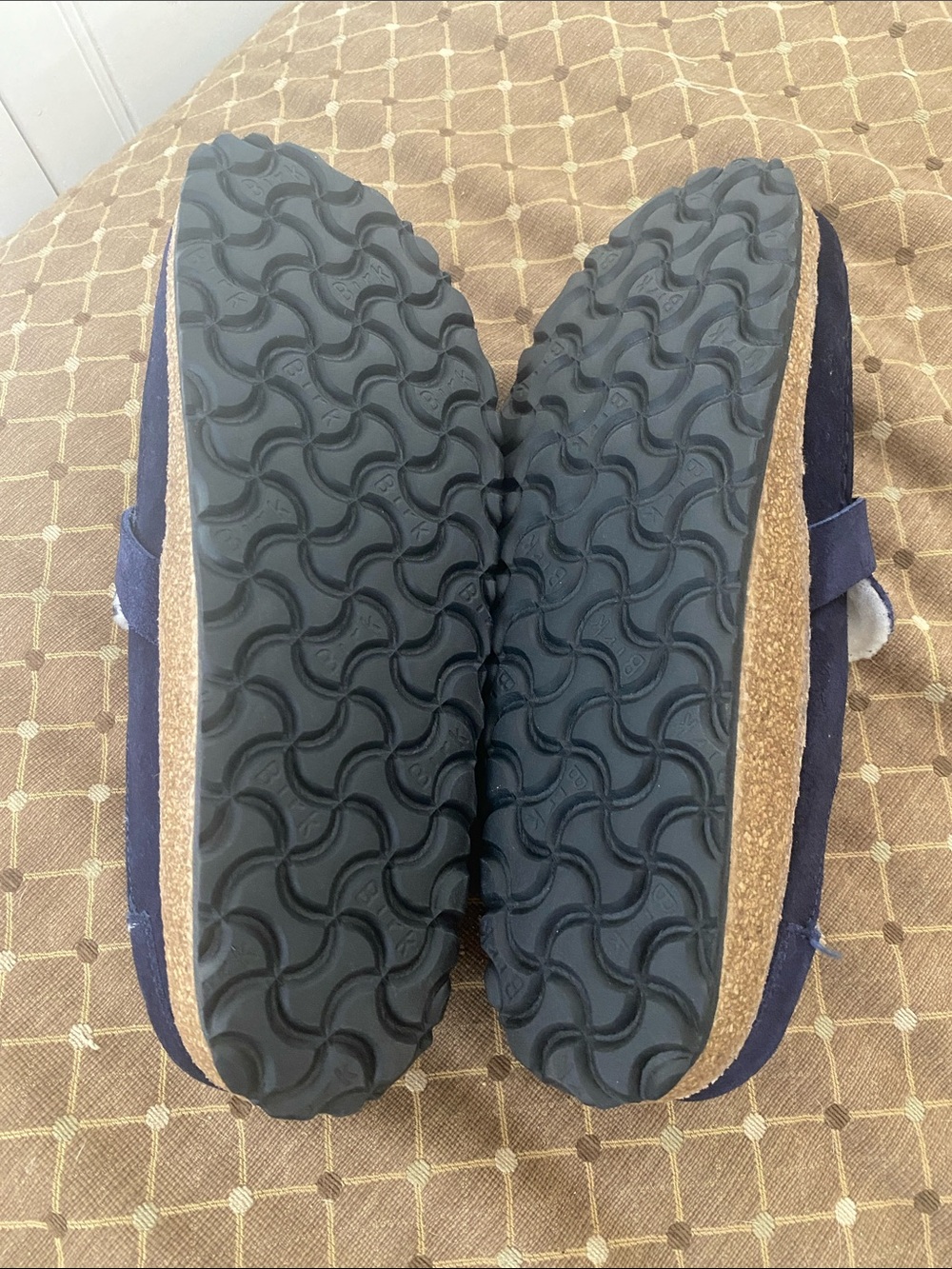 BNWNT Birkenstock Buckley Shearling in Navy Blue with Silver Hardware size 7-7.5 - Picture 7 of 8